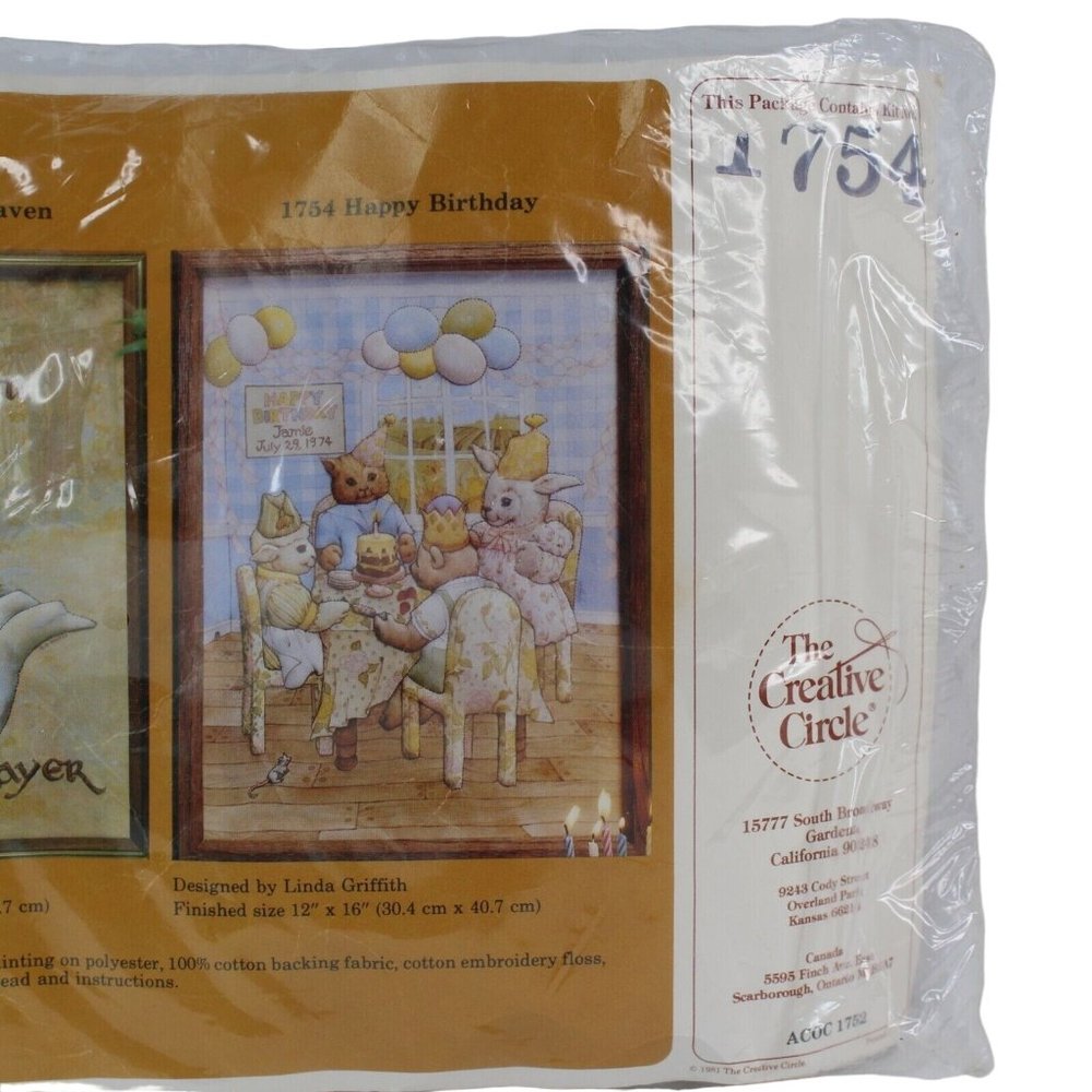 Vintage 1981 The Creative Circle Happy Birthday Embroidery Kit - Personalized - Picture 2 of 5